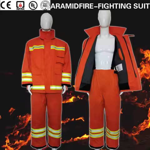 Europe Standard 5-layer Aramid Firefighting Workwear Clothing Fireman Heat Retardant Fire Resistant 