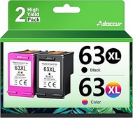 63XL Ink Cartridge Combo Pack 5X Capacity Replacement for HP Ink 63 HP 63XL Work for HP OfficeJet 3830 4650 5255 5258 5200 3833 4655 Envy 4520 4512 DeskJet 1112 2130 3630 Printer (1 Black,1 Tri-Color)