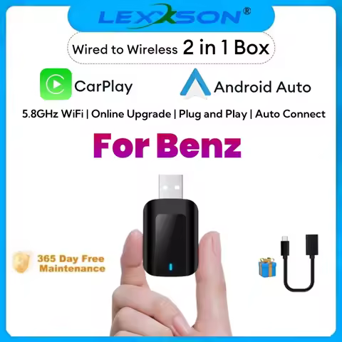 Wireless CarPlay Android Auto Wireless Adapter Plug & Play Smart Mini 2IN1 Box For Benz A C E S GLA 