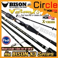 คันเบ็ดตกปลา NEW BISON X3 (แบบ 1ท่อน และ 2 ท่อน มีทั้ง สปิ้นและเบท)