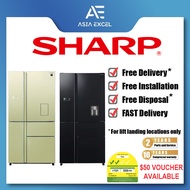 SHARP SJ-FX660W-BK | SJ-FX660W-CG 650L BLACK / CHAMPAGNE MULTI-DOOR REFRIGERATOR WITH WATER DISPENSER