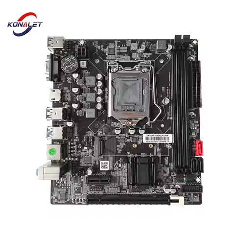 KONALET B75 Motherboard LGA1155 DDR3 Support i3 i5 i7 2nd/3rd Gen SATA3 USB3.0 Micro ATX PC Mainboar