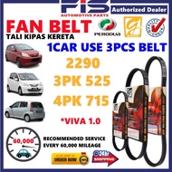 FIS Gaido Fan Belt Perodua Viva 1.0 Air Cond Alternator Power Steering Belting 2290 3PK525 4PK715 Ta
