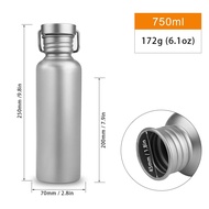 Tomshoo 600Ml 750Ml Titanium Water Bottle W 300Ml Titanium Cup Outdoor Camping Supplies Tourism Spor