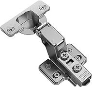 Kimdot 2 Pieces Inset Frameless Soft Close Kitchen Cabinet Hinge 35mm Cup 105 Degree Adjustable Clip-On Three Way Self-Closing European Concealed Door Hinge Matching Screw for Easy Installation