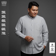 KEMEJA Bigbrand Men's Jumbo Long Sleeve Striped Shirt - Men's Striped Shirt BIG Size 3XL 4XL 5XL 7XL