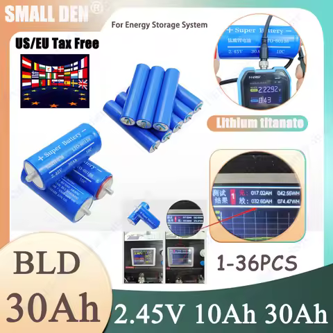 1-36PCS NEW 2.3V/2.45V 10Ah 30Ah LTO Lithium titanate Battery 10000mAh BLD -32145 60138 DIY 12v 24v 