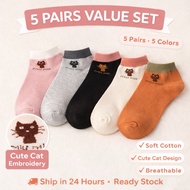 [Ready Stock]Unisex 10 pairs socks cute sock women stocking stokin ankle stokin cartoon unisex socks