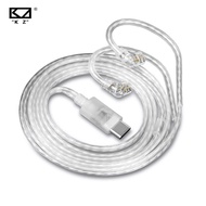 KZ Original TYPE-C Earphones Cables Silver Plated Upgrade Cable Headphones Wire For KZ Castor  EDX P