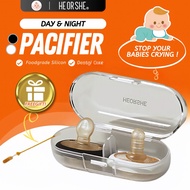 He Or She Day & Night Pacifier NewBorn Silicone Soother Pacifier Chain Puting Baby chain clip Cutie 