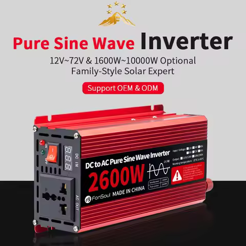 2600W 1600W Pure Sine Wave Off Grid Inverter 12V 24V 48V 60V 72V DC to AC 220V 230V 240V 1.5KW 2.5KW