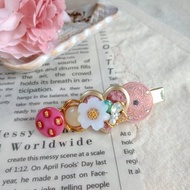 wow Handmade粉色珠寶盒鈕扣壓夾 髮夾 髮飾