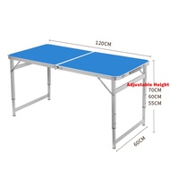 120x60cm Folding Table 4 Chairs Aluminium Foldable Outdoor Picnic Table Stools Meja Aluminium 120x60