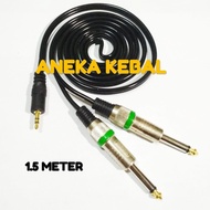 Kabel 2 TRS/Akai 6,5 MONO Male To Mini Jack 3.5mm Gold Male 1.5 Meter