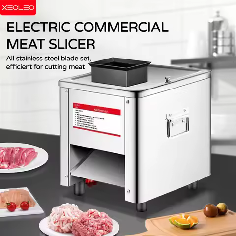 XEOLEO 150KG/H Electric Meat Slicer Commercial Household Grinder Automatic Fish Cutter Fillet Shredd