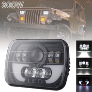 MovFlax 5X7/4X6นิ้ว300W 30000LM ไฟหน้ารถมอเตอร์ไซค์แบบ LED Hi-Lo Beam DRL สำหรับ Off-Road ยานพาหนะ/ร