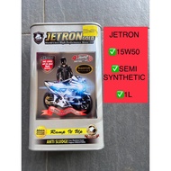 JETRON 1L 15W50 SEMI SYNTHETIC MINYAK ENGINE OIL ENJINE LUBE Y15ZR Y15 LC135 LC EX5 CASTROL SHELL MO