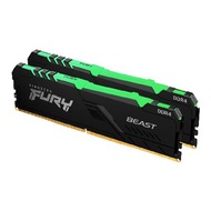 Kingston 金士頓 金士頓FURY Beast RGB D4 3600 32G(16*2)(KF436C18BBAK2/32)桌上型超頻記憶體