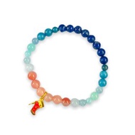 時尚佳人 瑪瑙 天河石 海藍寶 青金石 藍磷灰石 黃金小紅靴吊墜