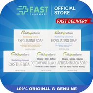 Mild By Nature Soap  ( Exfoliating Bar Soap / African Black Bar Soap / Detoxifying Clay Bar Soap / C