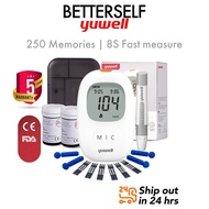 SALE ! Yuwell Blood Glucose Monitor Mesin Gula Darah Diabetic Blood Sugar Test Meter Kit Accusure 710 50 Test Strips Lancet