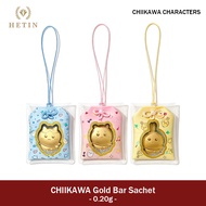【HETIN】999 0.2g Pure Gold Chiikawa Gold Bar Hachiware Usagi Gold Coin Pendant