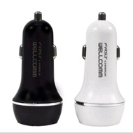 Paket Raicase - Wellcomm / Vivan 36W Car Charger Dual Port Usb Original Cas Mobil Hp 3A Ori
