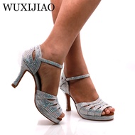 hot【DT】 WUXIJIAO Jazz shoes Latin dance women salsa girls casual silver rhinestone