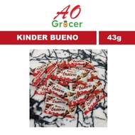 Chocolate Kinder Bueno Milk Chocolate Covered Wafer With Smooth Milky and Hazelnut Filling 43g Coklat