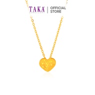 TAKA Jewellery Textured Heart 999 Pure Gold Necklace - 5G Gold Generation