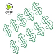 QIUJUU 100 Pcs Metal Paper Clips, Plastic-coated Metal Dollar Shaped Dollar Shape Paper Clips, Novel
