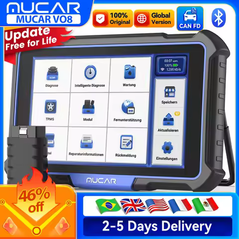 Lifetime Free Update MUCAR VO8 Professional OBD2 Diagnostic Tool Full System Diagnosis ECU Coding Bi