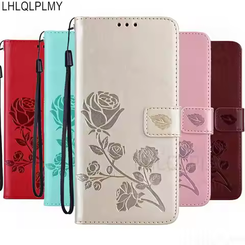 Rose Leather Wallet Flip Case For OPPO Find X5 Realme C25S C31 C35 C30 10 11 Pro C3 C33 C55 C53 C51 