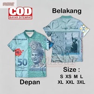 < ready stock>Cool Full Print Malaysian Ringgit Money T-Shirt  Unisex 3D Clothes for Children and Ad