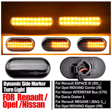 For Renault Clio 1 2 KANGOO MEGANE ESPACE TWINGO MASTER LED Dynamic Side Indicator Marker Signal Lig