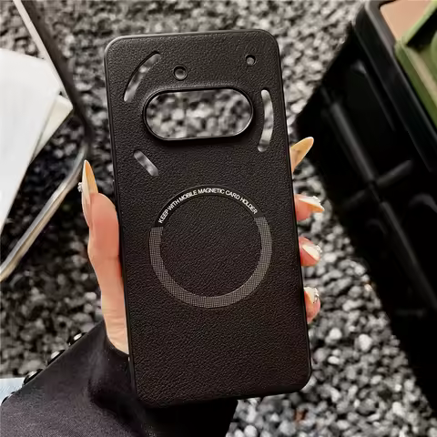 Luxury PU Leather Wireless Charging For Magsafe Magnetic Case For Nothing Phone 2A 3A Pro 5G Soft Ba