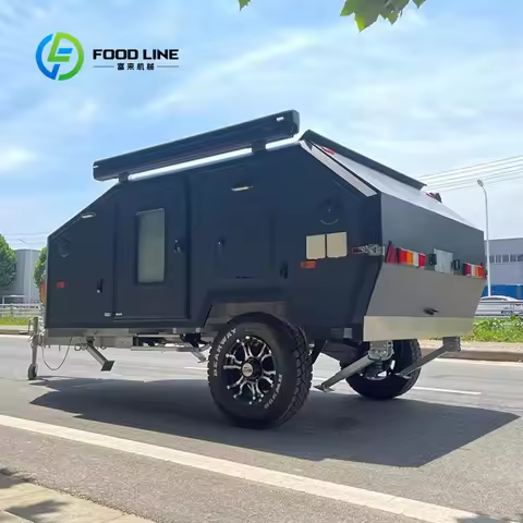 Customized size Stainless steel camper off-road RV camping 4 person off-road travel trailer
