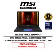 MSI Titan 18 HX AI A2XWJG 471 (18" UHD+ IPS 120Hz/U9-285HX/64GB DDR5/6TB SSD/RTX5090/Win11/2Y)