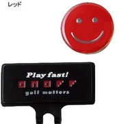 ONOFF GOLF HAPPY FACE GOLF BALL MARKER - RED