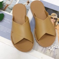 AE2 [CNY 888 Deals] MJS Wholesale Cross X Sandal Women Shoe Kasut Slipper Flat Perempuan Wanita Wome