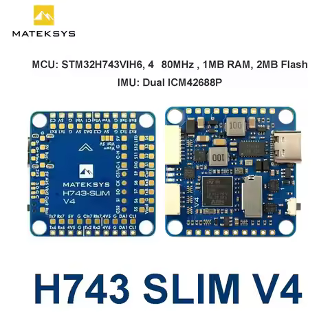 MATEK Mateksys H743-SLIM V4 Flight Controller STM32H743VIH6 Dual ICM42688P Built-in OSD MicroSD for 