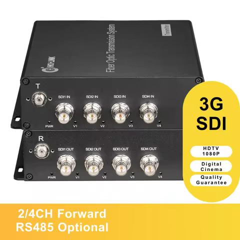 4 Forward 3G-SDI + RS485 Over Single Fiber Transmitter/ Receiver