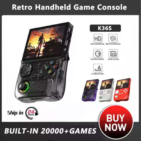 K36S Retro Game Console Retro Mini Pocket Handheld Game Player 3.5'' IPS PortableLinux Game 20000+ G