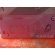 ◴ ✑ ♙ Inplay pc gears stx540 combo 4 in 1 bundel pink brand new with box sealed