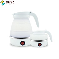 SUYO Water Kettle, 600ml Mini Electric Kettle, Portable 110V/220V Leakproof Foldable Silicone Kettle