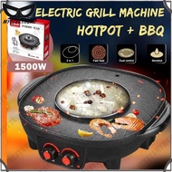 MysteryHero 2 in 1 Square BBQ Dual Temperature Controllers Pan Grill Hotpot Steamboat Electric BBQ G