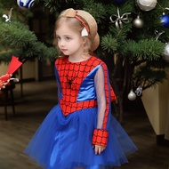 ชุด Spiderman Girls For Party Halloween Dress Up Dress สำหรับปาร์ตี้วันเกิดเด็ก JS-032-Th