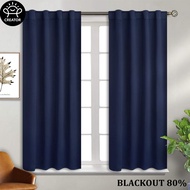 [SOLD] Dark blue Blackout Langsir Plain Curtains 260cm labuh Langsir Tingkap Murah Langsir for 3 pan