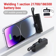 (No battery) CUGUU Type-C 18650 Diy Ba-ttery Charger DIY Portable Charger USB C Battery Pack Phone Charger Plastic Shell Box No Welding Quick Charging Mobile Power Case Kit