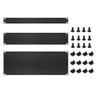 3 Pcs 1U 2U 4U Blank Panel Metal Rack Mount Filler Panel Mount Spacer Rack Panel Kit for Enclosure S